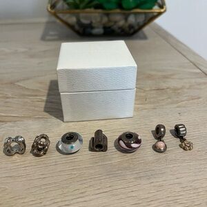 Pandora Pink, White and Silver Mixed Charm Set